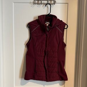 Zella Maroon Hooded Vest